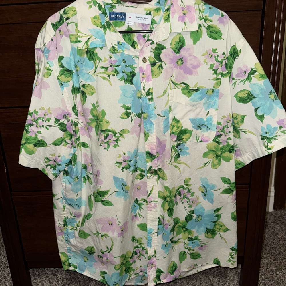 Old Navy Multicolor Floral Shirt